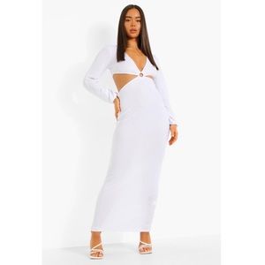 White cutout maxi dress